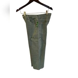 NWT Gap Women's Cargo Jeans Green Pants High Rise Stride Ankle Size 27/4S